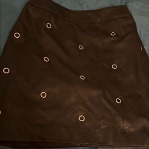 H&M Brown A-Line Mini Skirt with Silver Embellishments